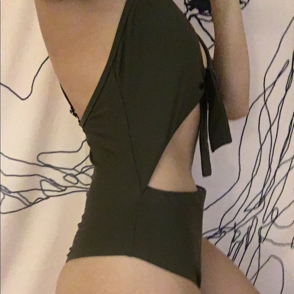 green bathing suit